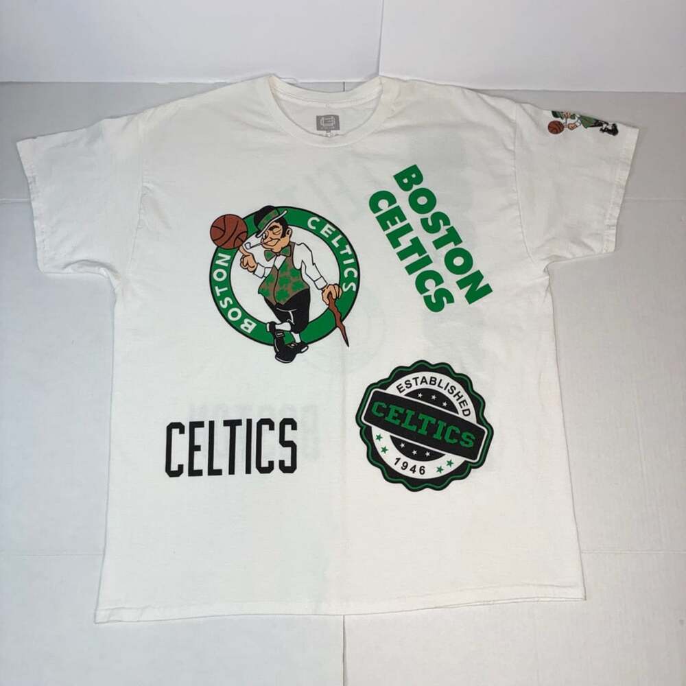 Ultra Game Boston Celtics White Men Graphic T-Shirt Size XL